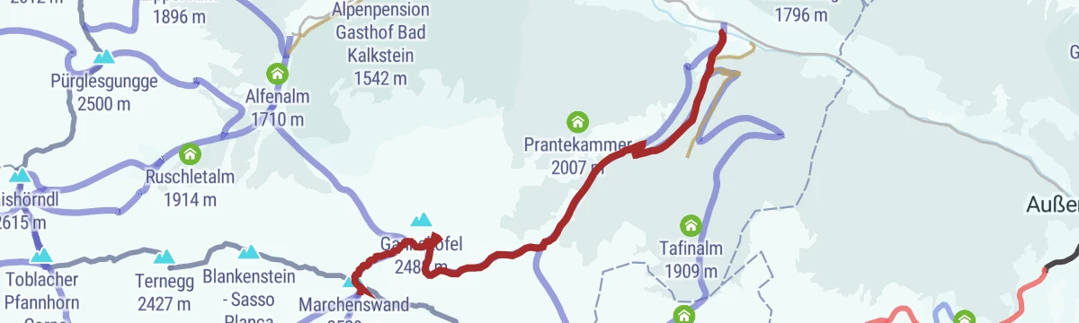 Route map: Skitour Marchkinkele 2.553m (ab Innervillgraten )